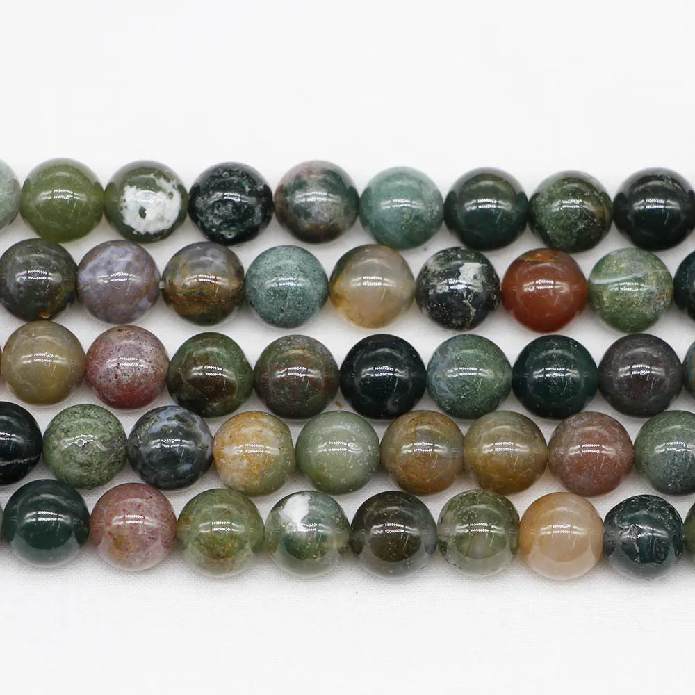 

1strand/lot Natural Stone Indian Agates Bead Strand 4/6/8/10/12mm Pick Size Round Loose Spacer Beads For DIY Jewelry Making Gift