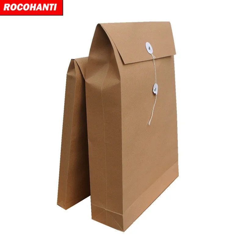 Дешевая двойная карманная папка для файлов из бумаги A4 ручная работа крафт B4