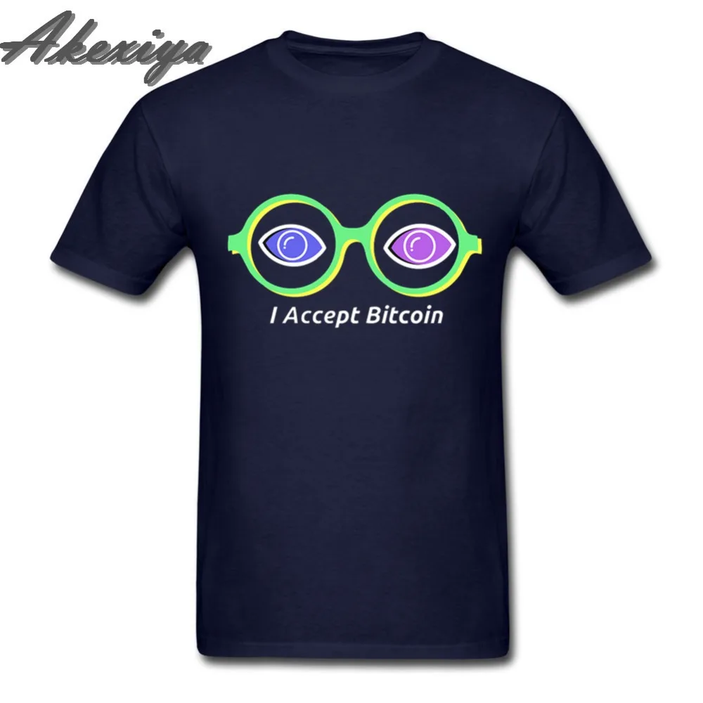 

T shirt Eye I accept bitcoin Creative Design Tee Shirt Homme Summer Short sleeve Fashion Custom Print compression shirt Men
