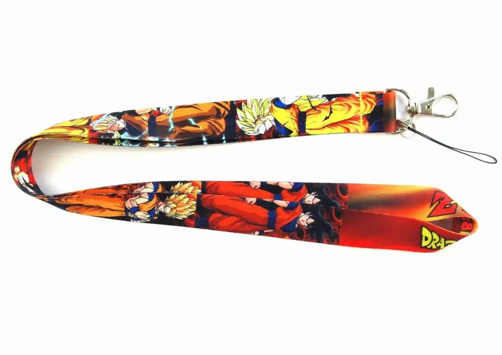 1 шт. Dragon Ball Аниме фигурки мультфильм Супер Saiyan Сон Гоку шнурки КЛЮЧИ ID шейный ремешок для сотового телефона Коллекция игрушек подарок