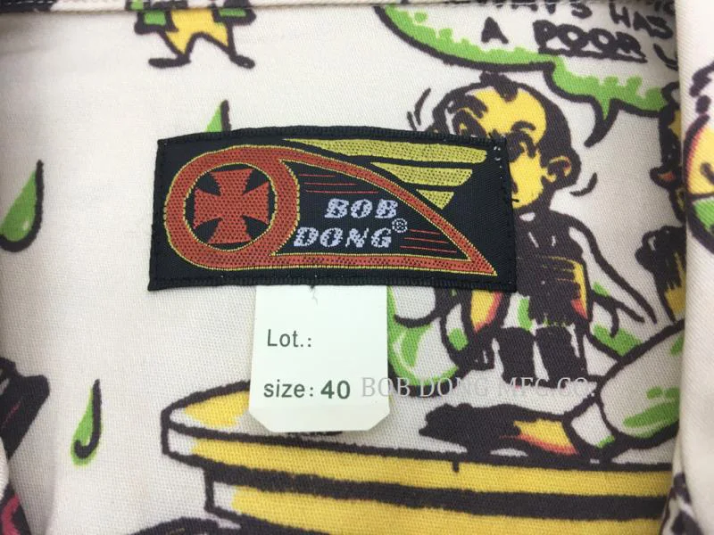 Мужская винтажная гавайская рубашка Bob Dong белая Повседневная с забавным принтом