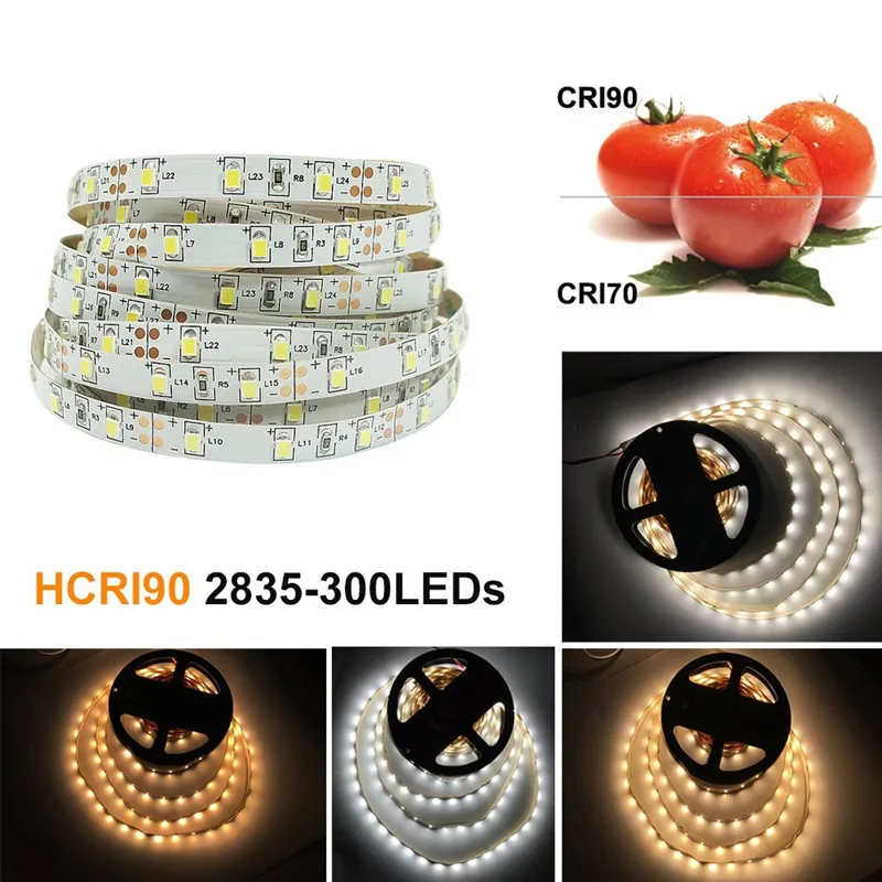 Супер Яркость осветительная панель для телевещания с высоким CRI> 90 DC12V не обладает водонепроницаемостью: 5 м(16.4ft)/лот 2835 Светодиодный свет полосы чистый белый Светодиодные ленты освещения 12 W 60 светодиодный s/m