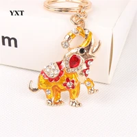 elephant lovely fashion cute crystal pendant charm purse bag car key keyring keychain metal accessories gift