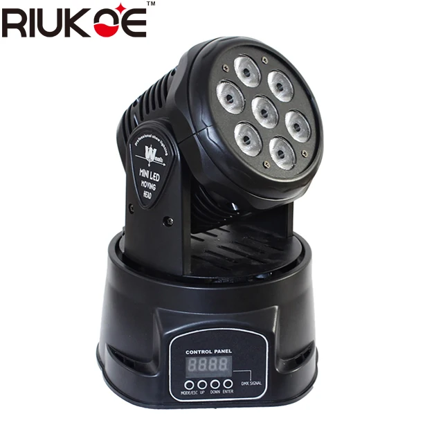 Миниатюрный вращающийся головной светильник RIUKOE 7X10w s rgbw 4 в 1 dmx512