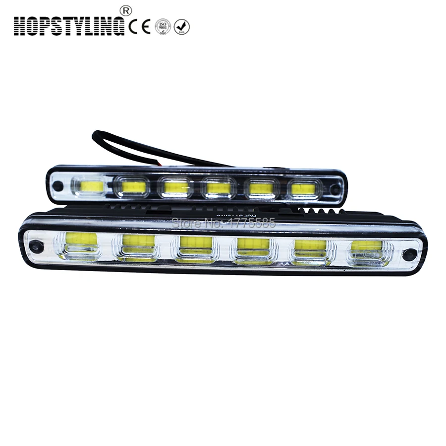 HOPSTYLING 2 шт. Белый Универсальный DC 12 В/24 В COB Светодиодный дневной ходовой светильник супер автомобиль DRL лампа Монтажный кронштейн для транспортных средств 12 Вт E4