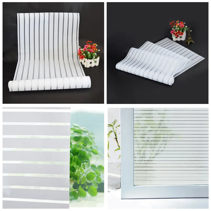 Стеклянная оконная пленка матовая Современная полоса самоклеющаяся наклейка