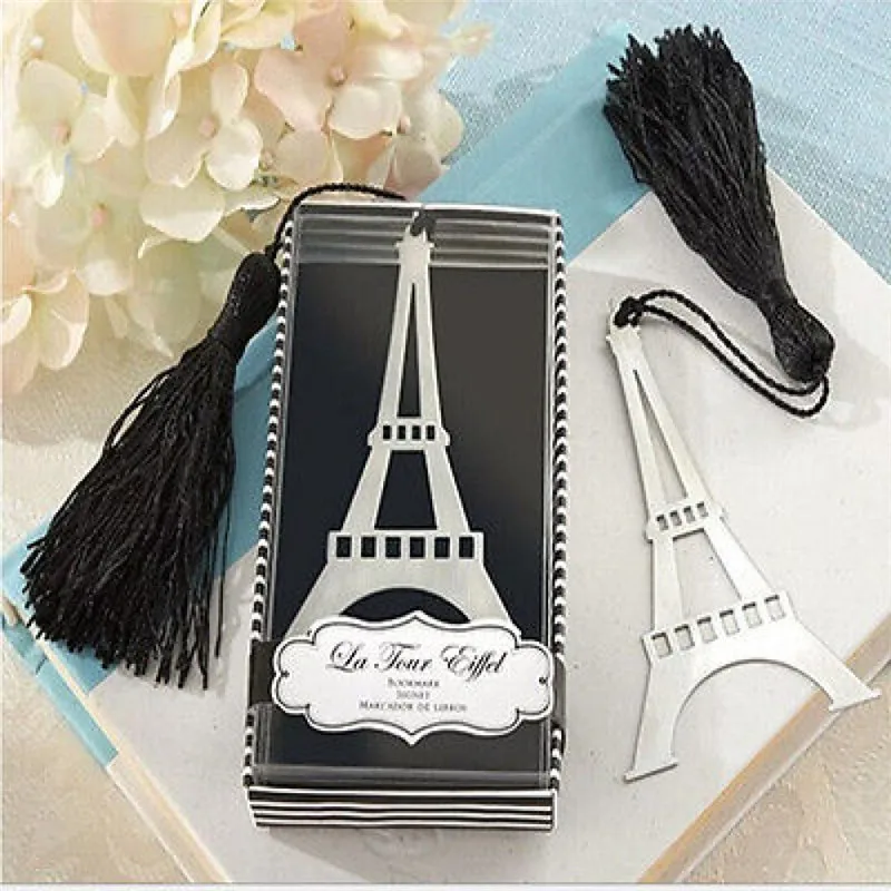 

1PC Hot Eiffel Tower Alloy Bookmark Creative Exquisite Tassel Box Students Stationery School Supplies For Gift