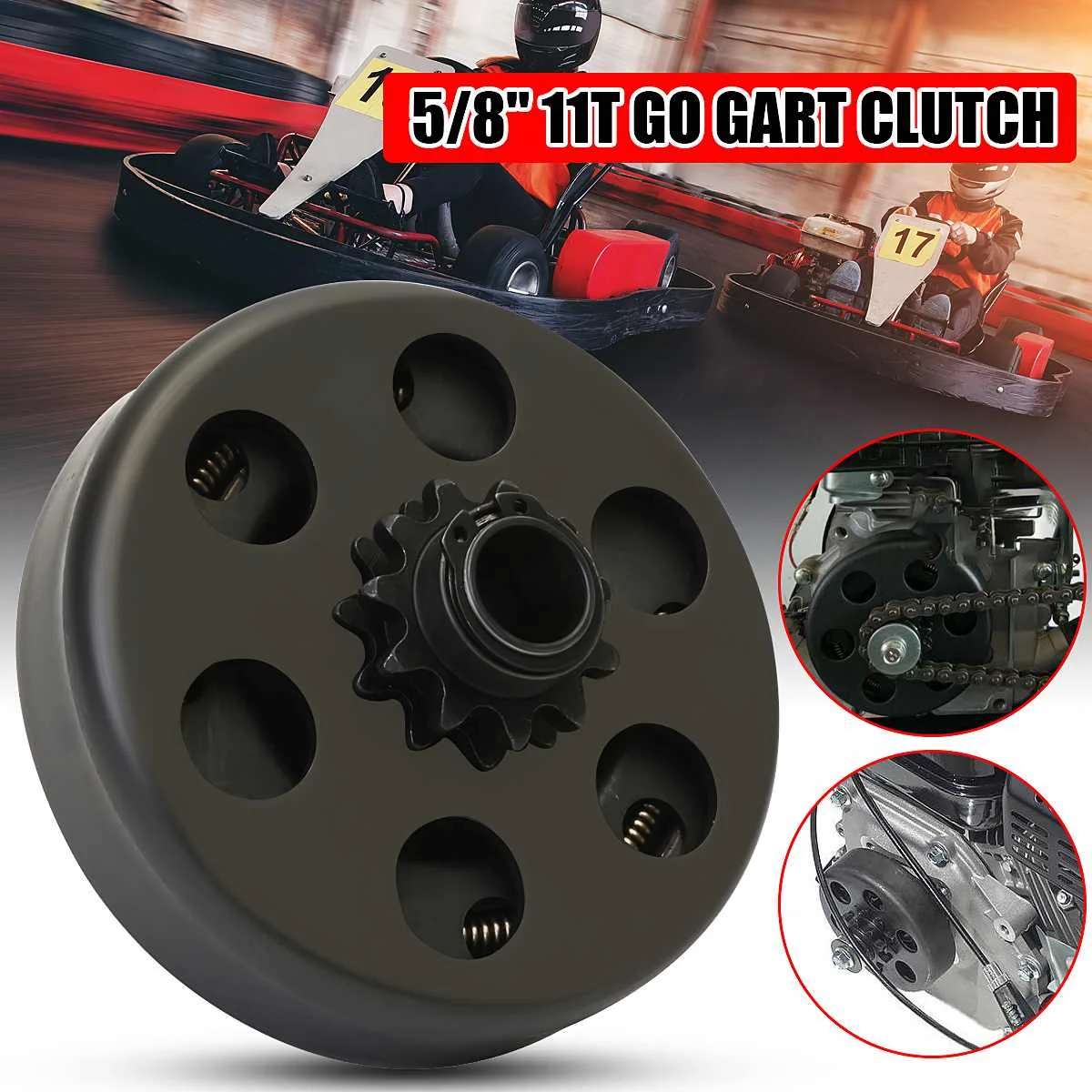 5/8'' Engine Clutch,Sprocket Centrifugal Clutch Sprocket 11T Bore Black for Gokart KDC Kart GX160 GX200 MAX80
