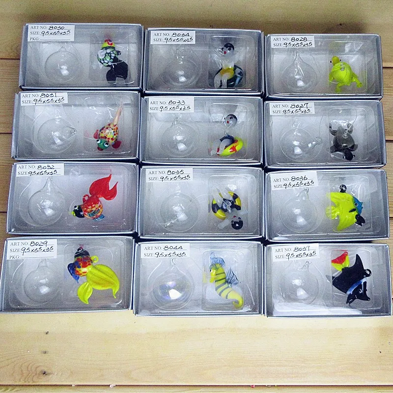 12 шт. ручная работа из дутого стекла миниатюрные статуи украшения для аквариума