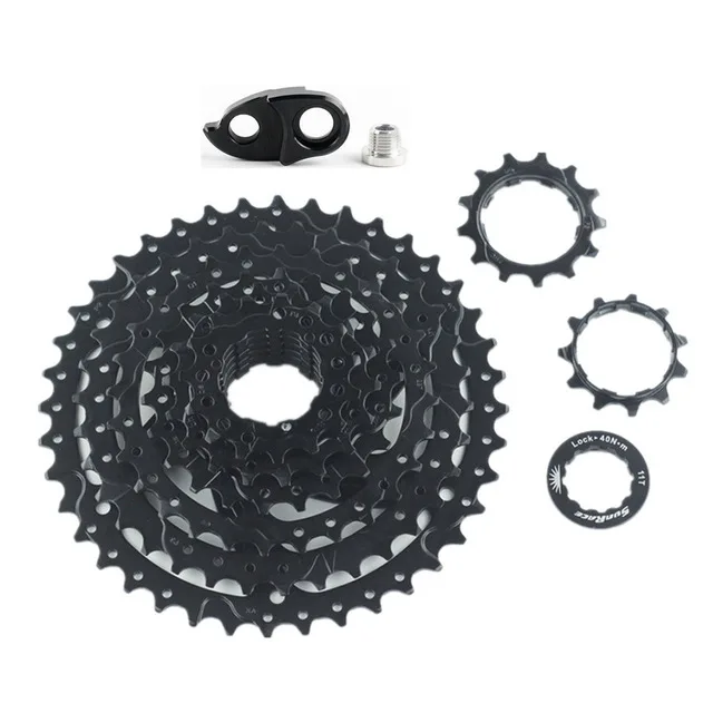 Black with adapter Sunracing CSM680 8 speed 11-40 T черная/Серебристая велосипедная кассета fit Shimano SRAM переходник маховика для GS SGS Derailleur - Цвет: Black with adapter