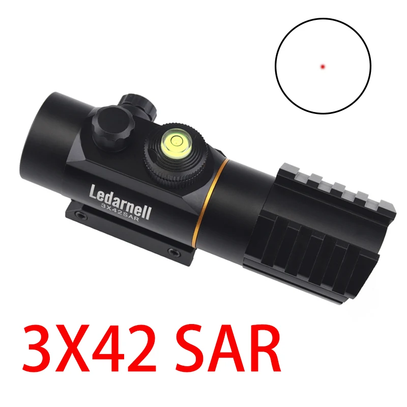 Тактический прицел Ledarnell 3x42 оптический с красной точкой подходит для крепления