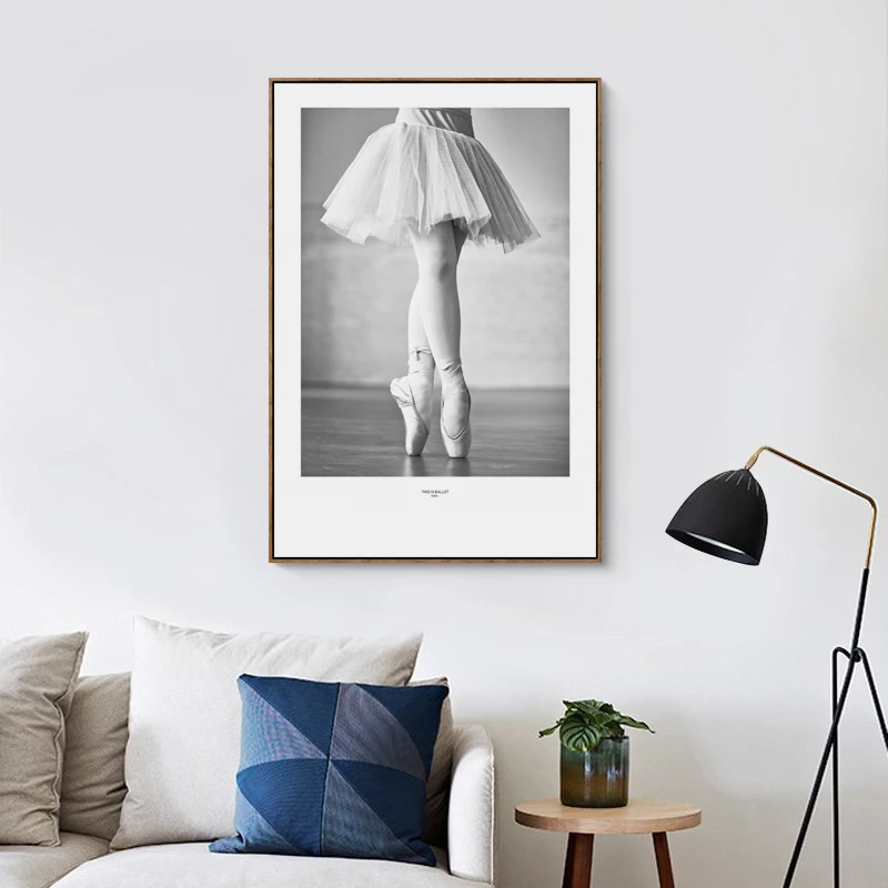 Nordic Decorative Ballet Girl Black And White Style Photo Canvas Painting Poster Print Art Picture Wall Decor Home | Дом и сад