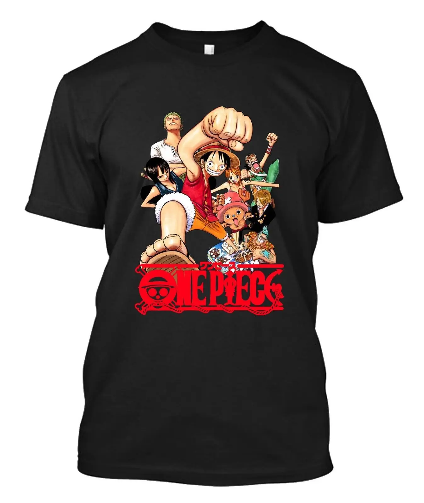 ONE PIECE Luffy and Friends аниме-футболка на заказ Бесплатная доставка Harajuku топы футболки