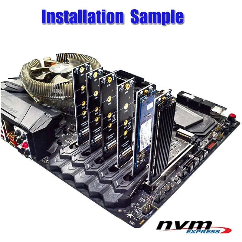 NGFF(M.2) nvme M ключ SSD для PCI-E 1X адаптер вертикальная установка для PCIe x1/x4/x8/x16 слот