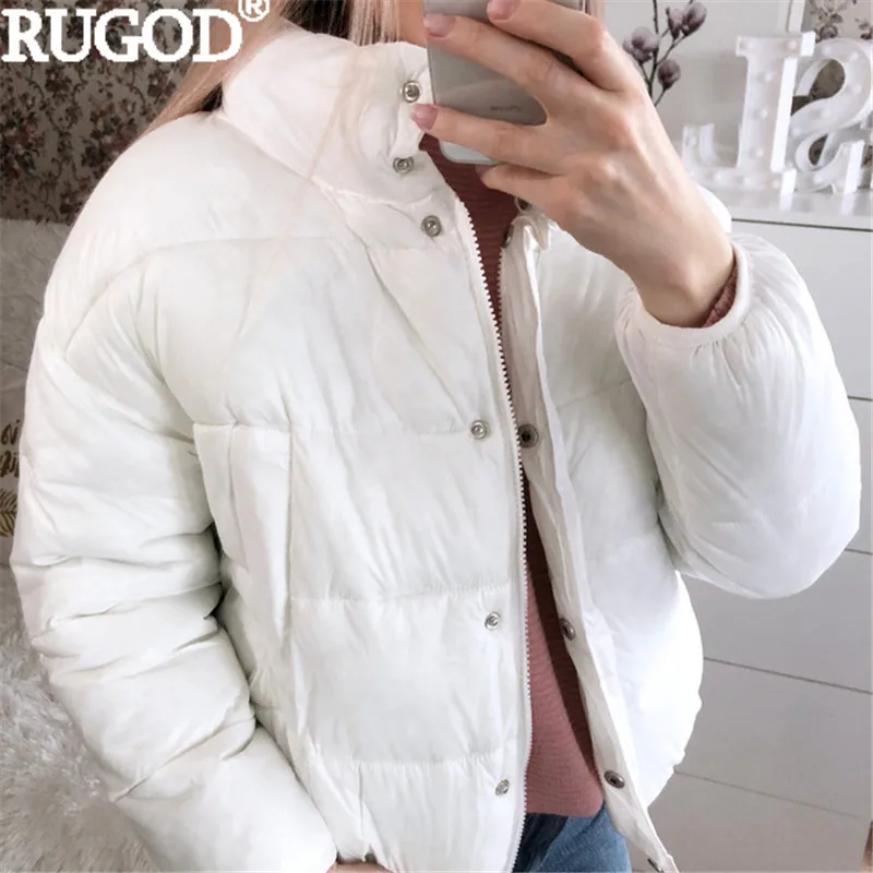 RUGOD 2018 зимняя одежда новинка модная Женская приталенная пуховая куртка на молнии