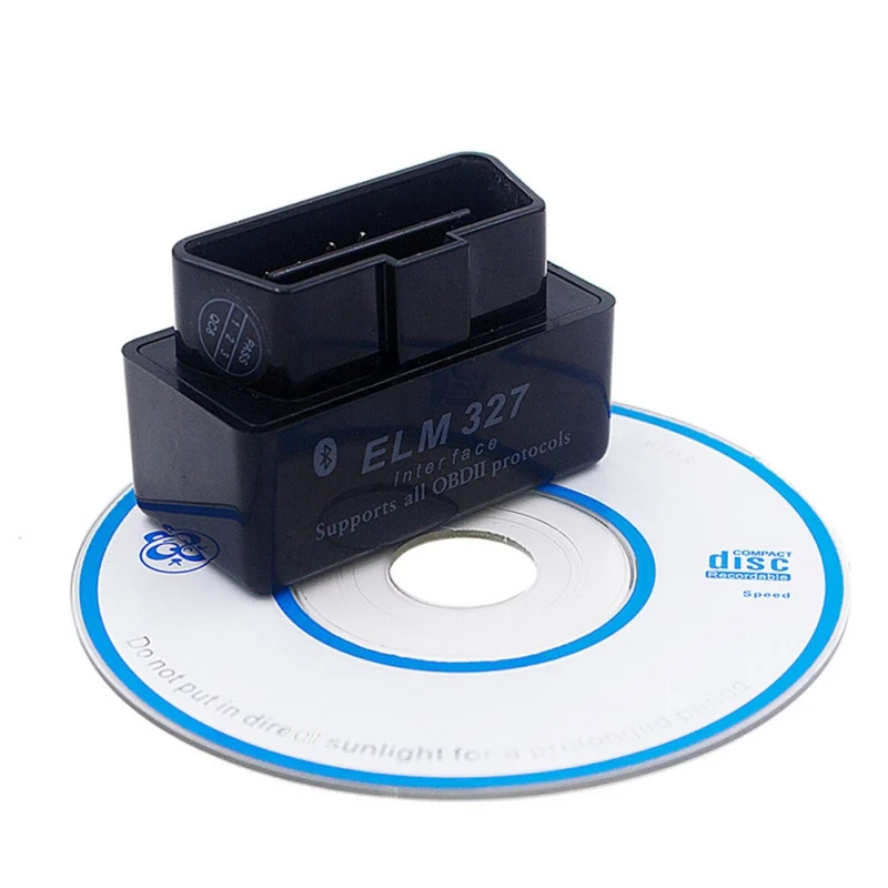 Черный Bluetooth сканер OBD 2 V2.1 автомобильный диагностический инструмент ELM 327 Bluetooth для Android/Symbian/для протокола OBDII - Цвет: Черный