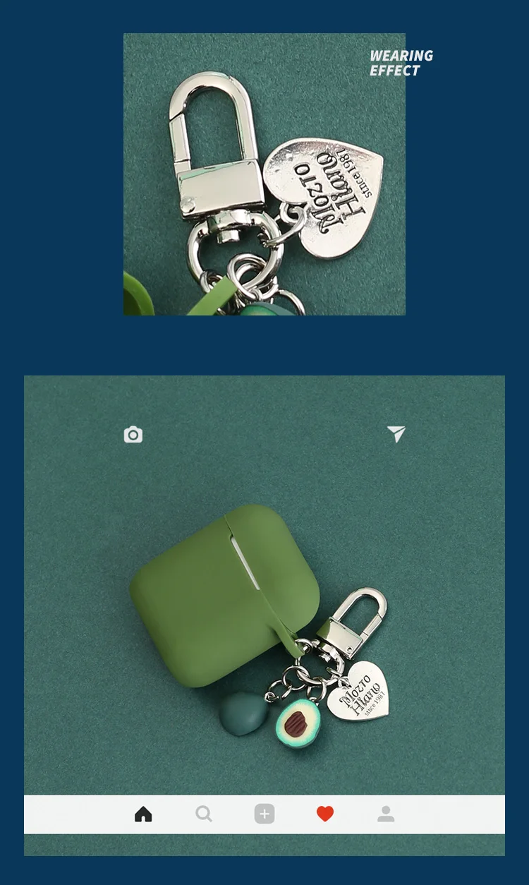 Силиконовый чехол Avocado для Apple Airpods, аксессуары для беспроводных наушников с Bluetooth, Защитные чехлы для наушников