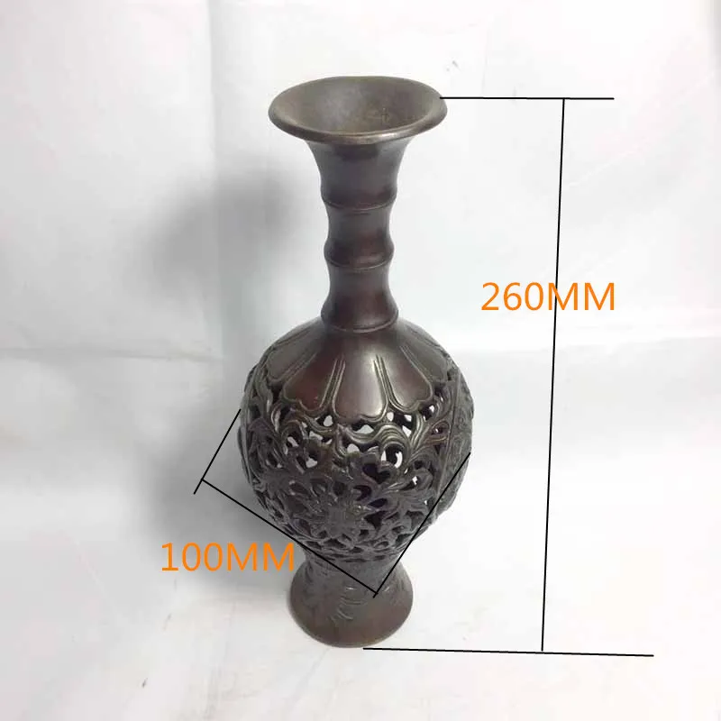 Ваза ручной работы из чистой меди в китайском стиле ажурная ваза украшение для