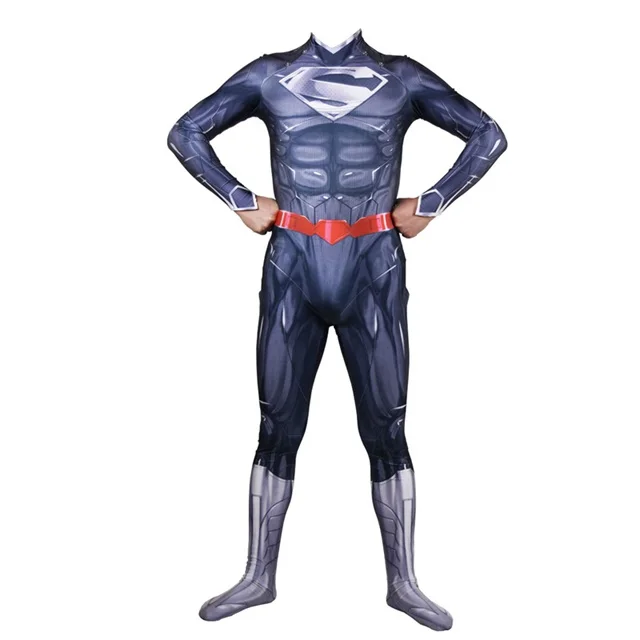 only Zentai Взрослый Для мужчин, детский спальный костюм с принтом «Супермен» Кларк Кент Косплэй костюм супергерой zentai боди костюм плащи-комбинезоны - Цвет: only Zentai