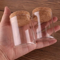 12pcs 50ml size 4760mm test tube with cork stopper spice bottles container jars vials diy craft