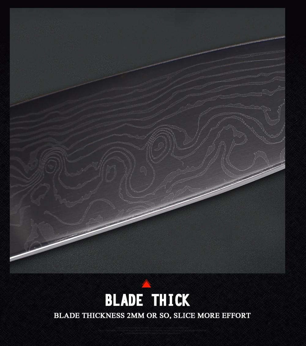 XYj двойная стальная головка Дамасская Вена из нержавеющей стали кухонный нож шеф-повара для нарезки сантоку универсальный нож для очистки овощей кухонный инструмент
