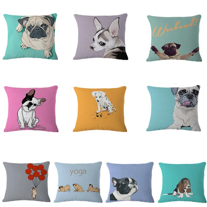 Такса Бостон бультерьер собака животное подушка с Мопсом скандинавский хлопок