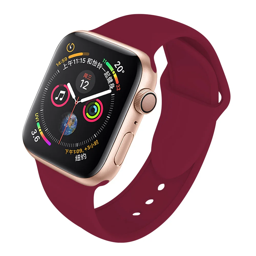 Red Wine Colour SCELTECH мягкий силиконовый сменный спортивный ремешок для 38 мм Apple Watch Series1 2 42 мм ремешок для наручных браслетов для iWatch Sports Edition - Цвет: Red Wine Colour