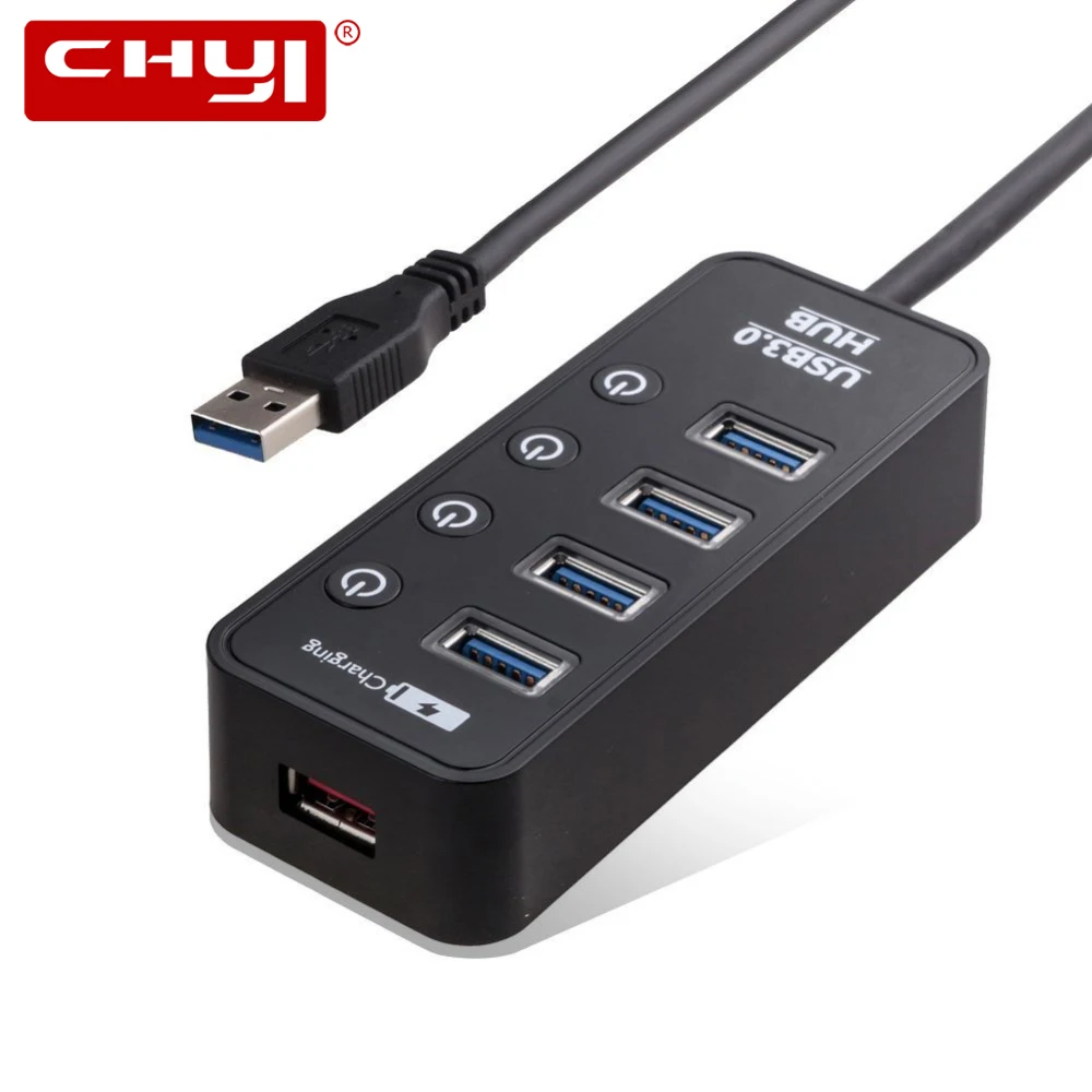 USB разветвитель CHYI с 4 портами и поддержкой быстрой зарядки|USB-хабы| |