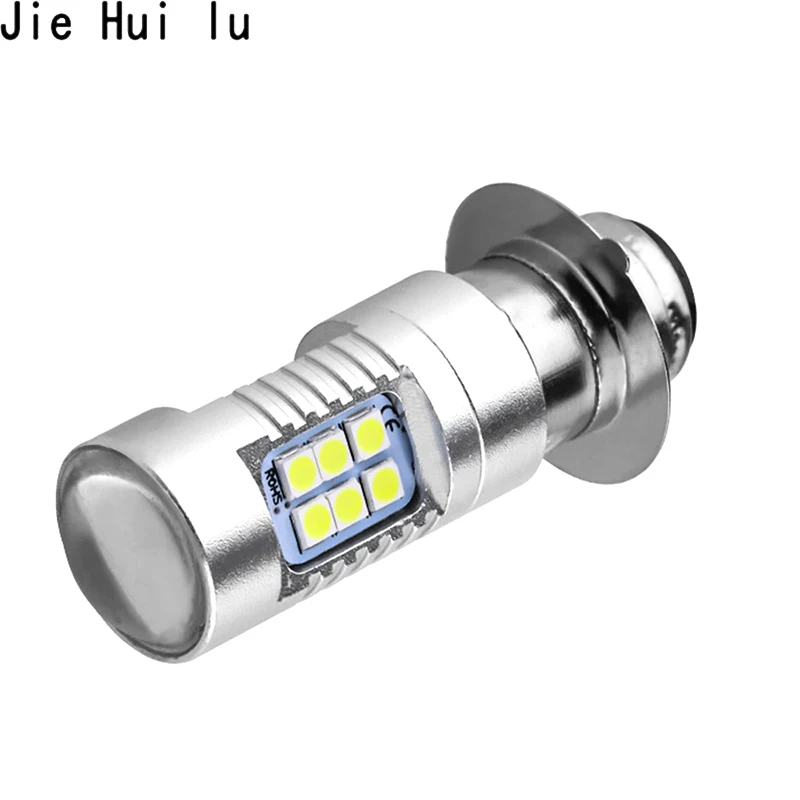 Светодиодный светильник P15d H4 H6 для мотоцикла 21 чип 3030 SMD лампы 12 В белый мопеда