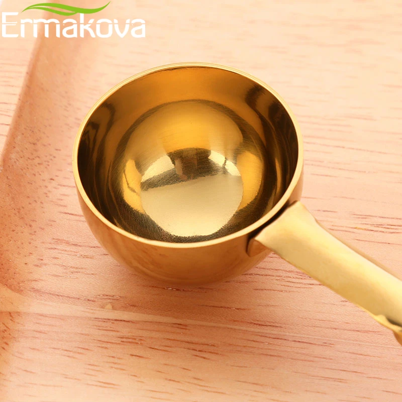 ERMAKOVA кофе круглая ложечка из нержавеющей стали мерный совок 1 чашка молотый кофе измерение количества Сахара Совок 15 мл чайная ложка инструмент для кофе