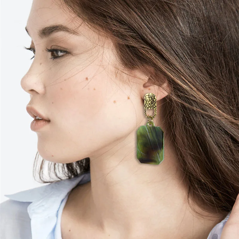 Элегантные женские серьги в стиле ретро элегантные квадратные акриловые