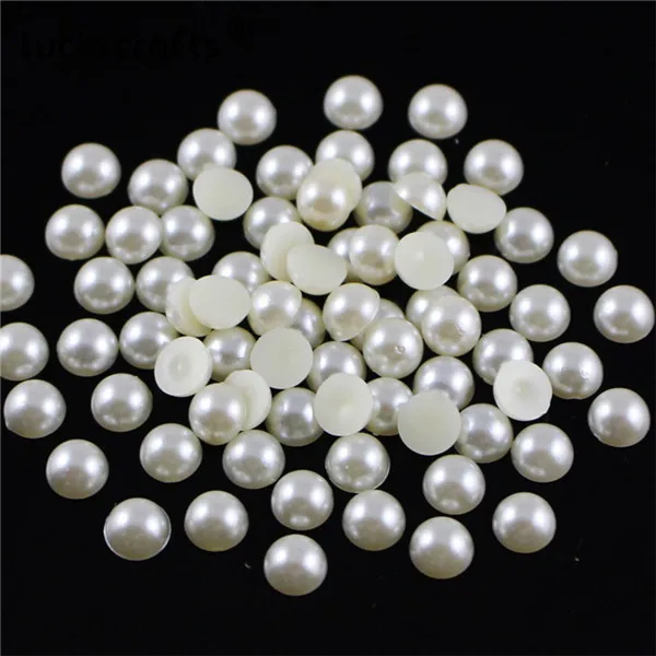 Beige 550pcs Lucia crafts 550 шт/1100 шт 5 мм многоцветные поделки ABS искусственный жемчуг полукруглый плоский с оборота жемчуг DIY аксессуары F0907 - Цвет: Beige 550pcs