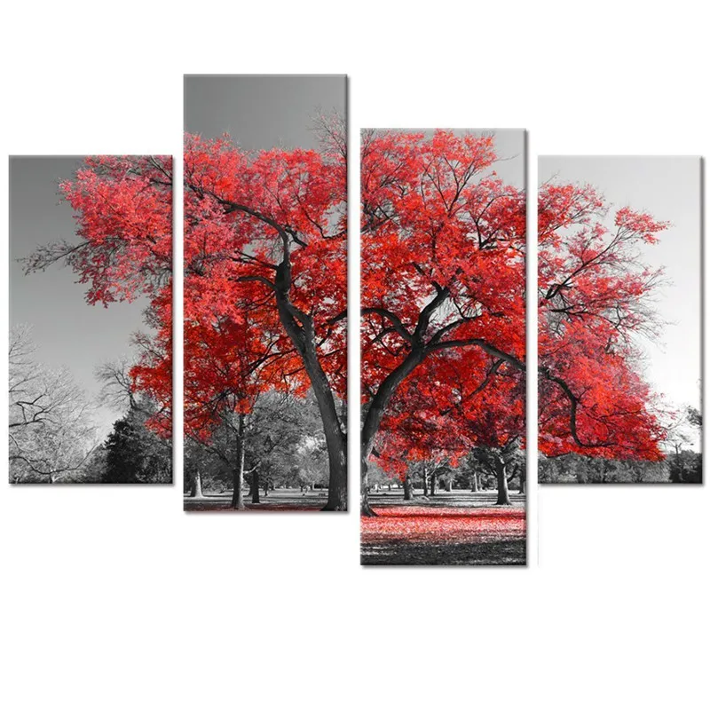 Картина на холсте Печать стене Декор кленовое дерево лес живопись принты стену