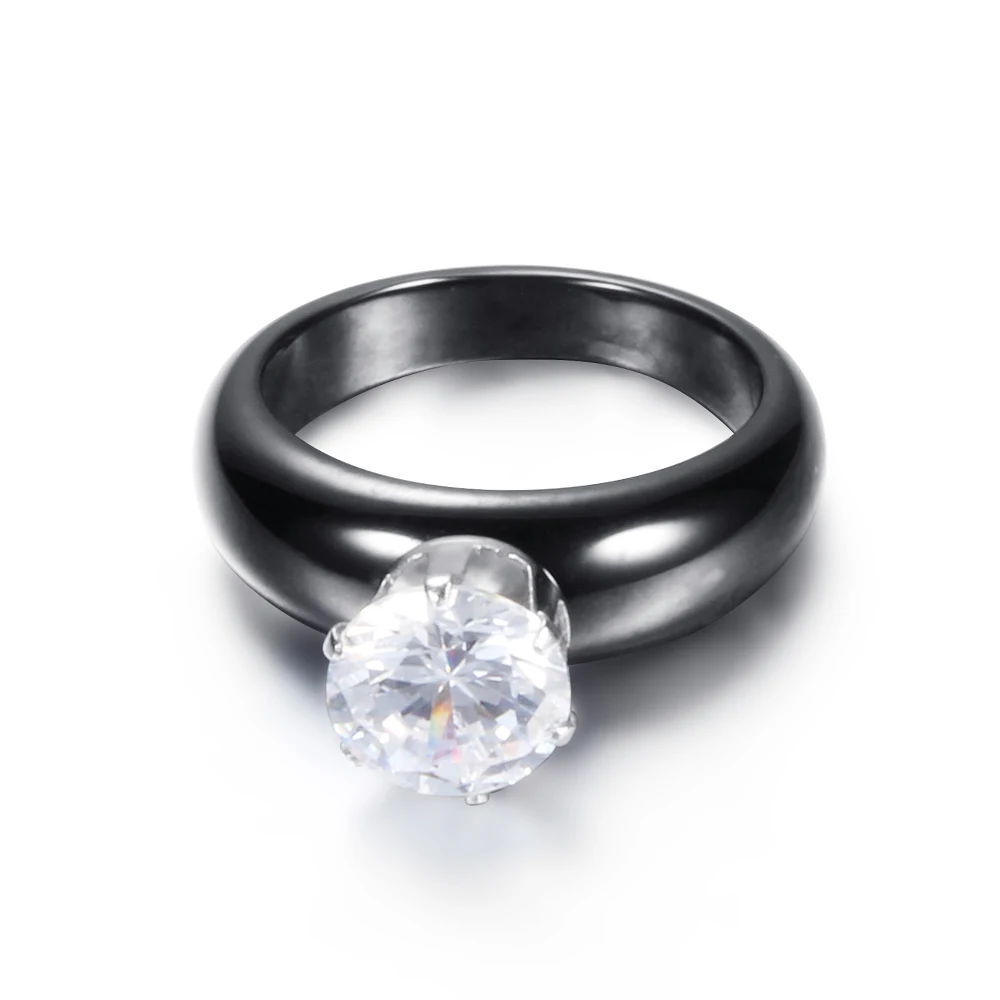 Wholesale Wedding Engagement Round Ring Black And White Color Cubic Zirconia for Women Gift | Украшения и аксессуары