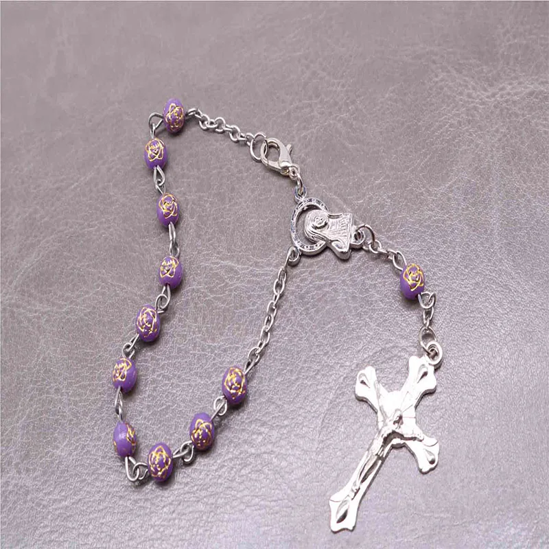 Браслет с подвеской 48 шт./новый тренд кристаллами крестом в виде розари