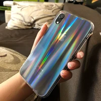 gradient rainbow laser holographic case for huawei p20 lite p20 p30 pro transparent clear soft capa funda light reflections hull