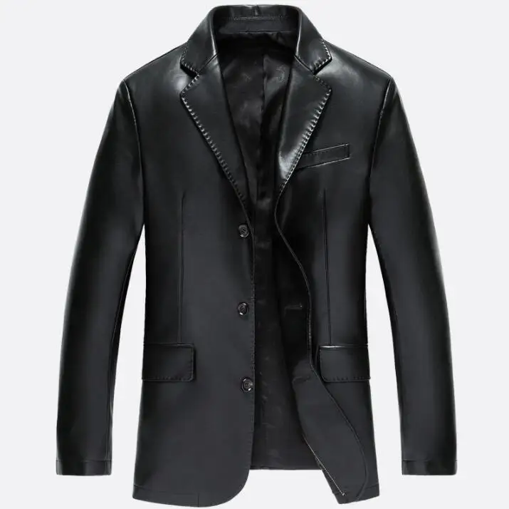 Spring autumn leather jacket men casual suits jaqueta de couro masculino motoqueiro chaqueta mens faux leather coats black 3XL