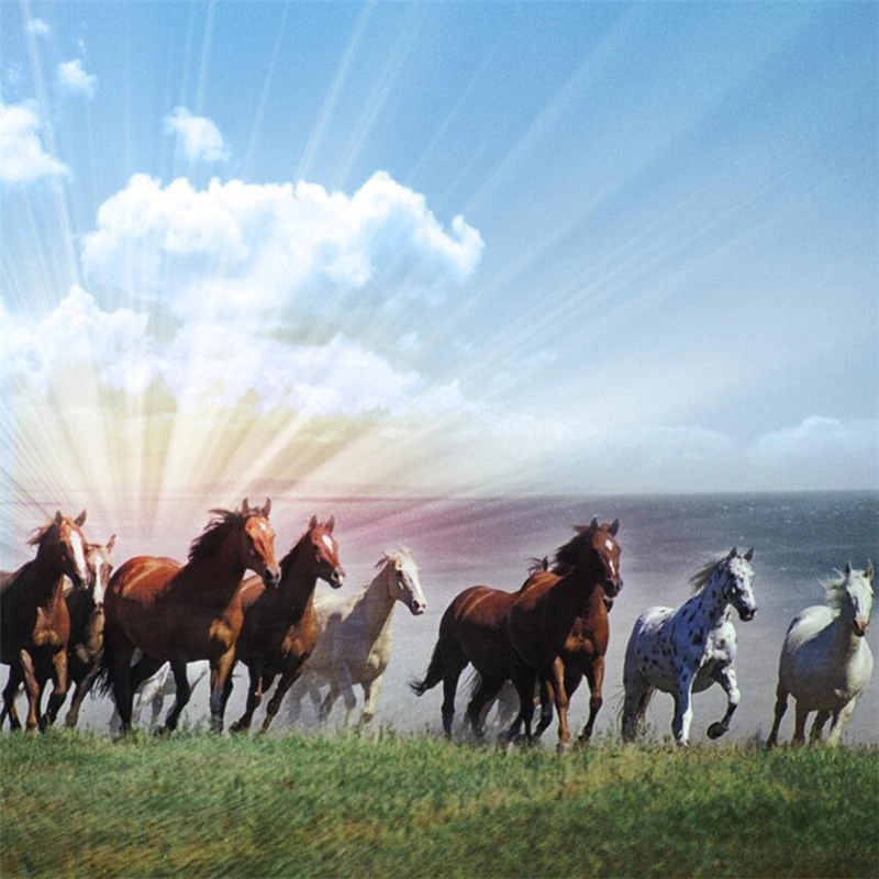 

Обои на заказ 3D обои голубое небо белое облако лошадь Pentium ТВ фон гостиная спальня обои