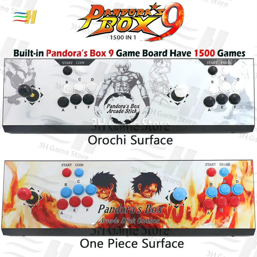2 игрока Pandora Box 9 железная консоль встроенный в 1500 В 1 аркадная игра подключи и играй usb джойстик для ПК ps3 pandora's 5S 6s 7