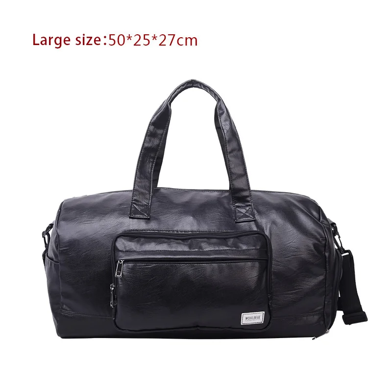 Black-Large Высококачественная женская сумка из искусственной кожи модная пара выходных короткая дорожная сумка для багажа Черная мужская сумка на плечо - Цвет: Black-Large