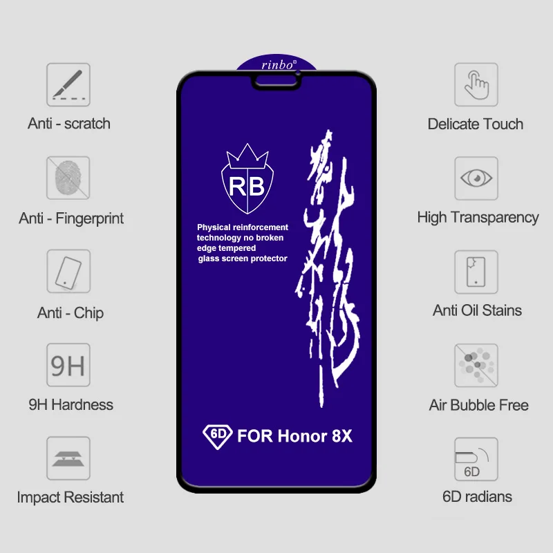 6D Защитное стекло для Huawei Honor 9X Pro защита экрана V20 закаленное 7X 8X 10 Lite|Защитные