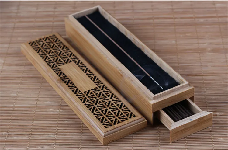 Бамбуковая горелка для благовоний с выдвижным ящиком Zen Joss Stick Cense коробка для хранения полый Деревянный чехол Коробка для палочек для благовоний держатель для йоги/дома/храма
