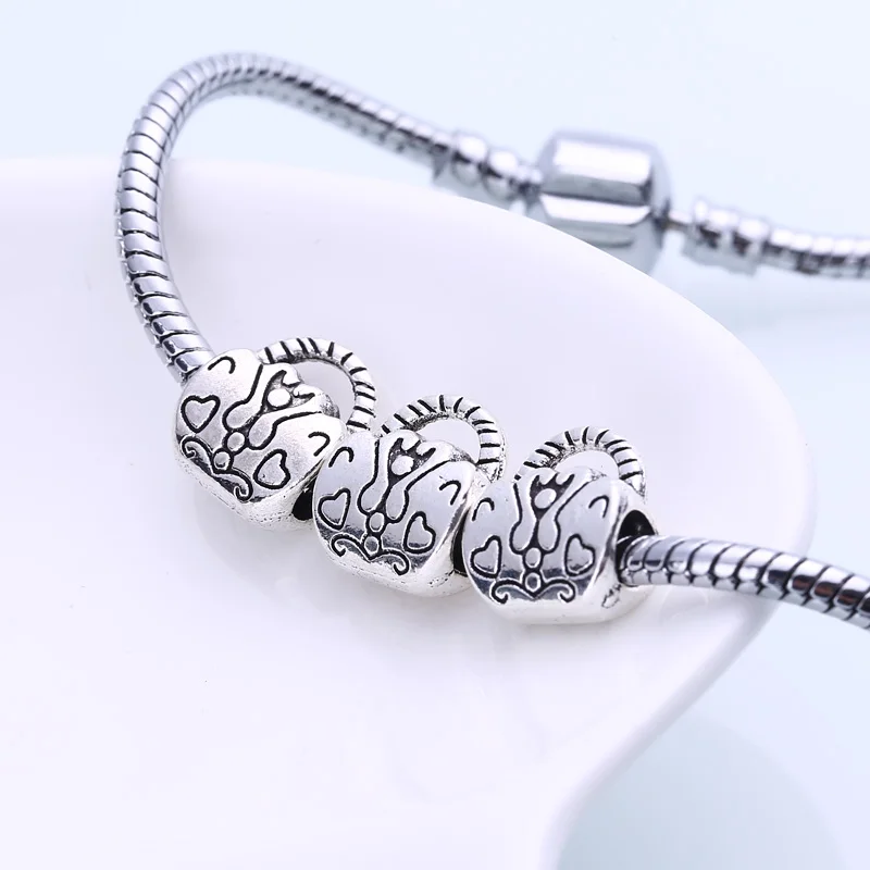 Античные серебряные металлические бусины для сумок подвески Pandora Европейские