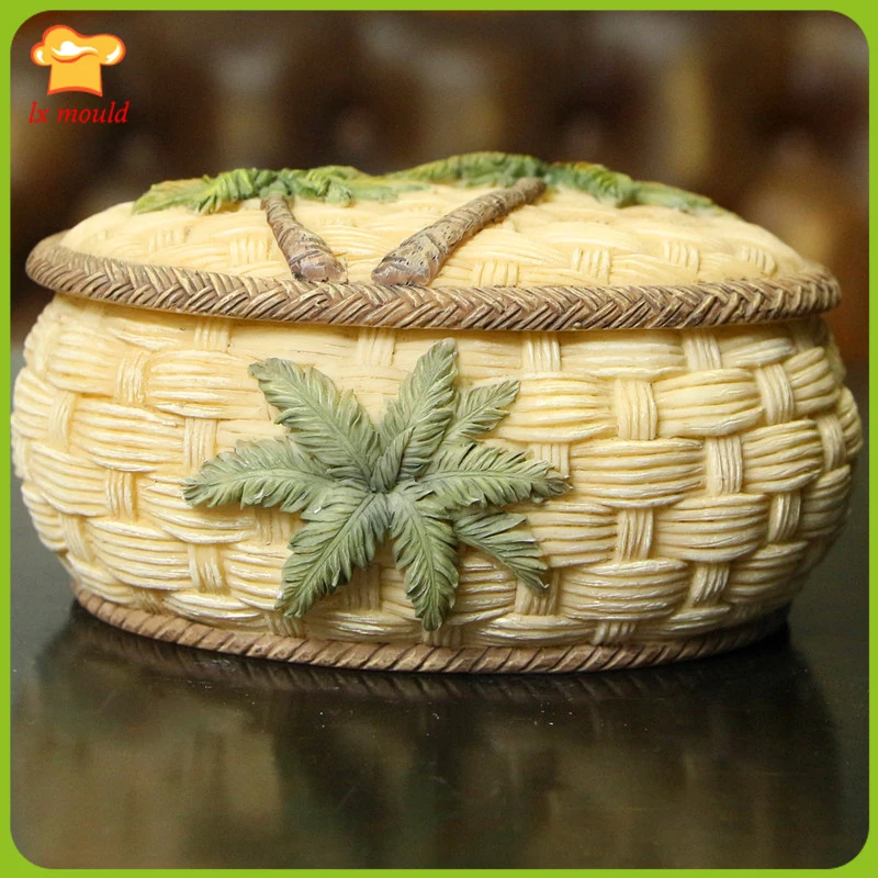 

Coconut tree beautiful tropical plant soap candle mold preparation cylindrical shape silicone mould
