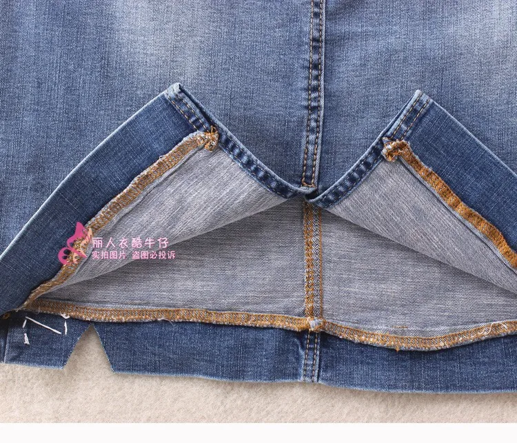Юбка женская джинсовая эластичная с завышенной талией облегающая юбка из денима