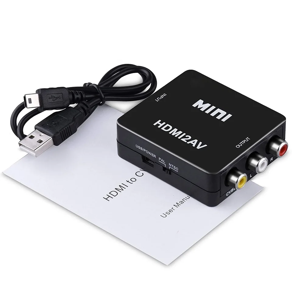Адаптер JZYuan HDMI в AV преобразователь HD видео RCA AV/CVSB L/R 1080P HDMI2AV Поддержка NTSC PAL