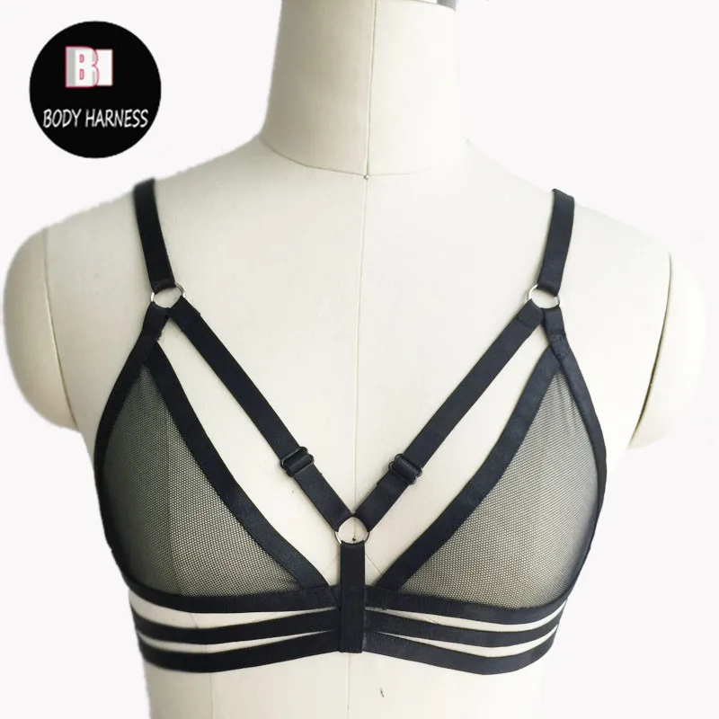 Женское черное обвязка для тела женский бюстгальтер с бретельками сексуальное