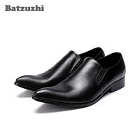 batzuzhi zapatos hombre black genuine leather mens shoes formal business dress shoes leather pointed toe high quality big us12