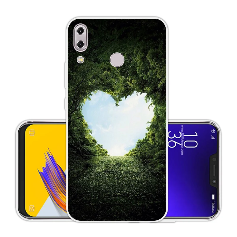 Для Asus Zenfone 5z ZS620KL прозрачный чехол из ТПУ для телефона с синим корпусом 6 2 &quotдля 5