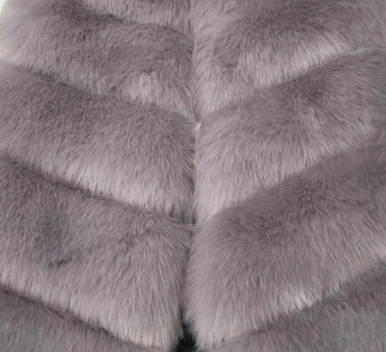 Grey ZADORIN Winter Luxury Faux Mink Fur Coat Hooded Women Thick Warm Fluffy Faux Fur Jacket Ladies Coats Black Pink Fur Pele - Цвет: Grey